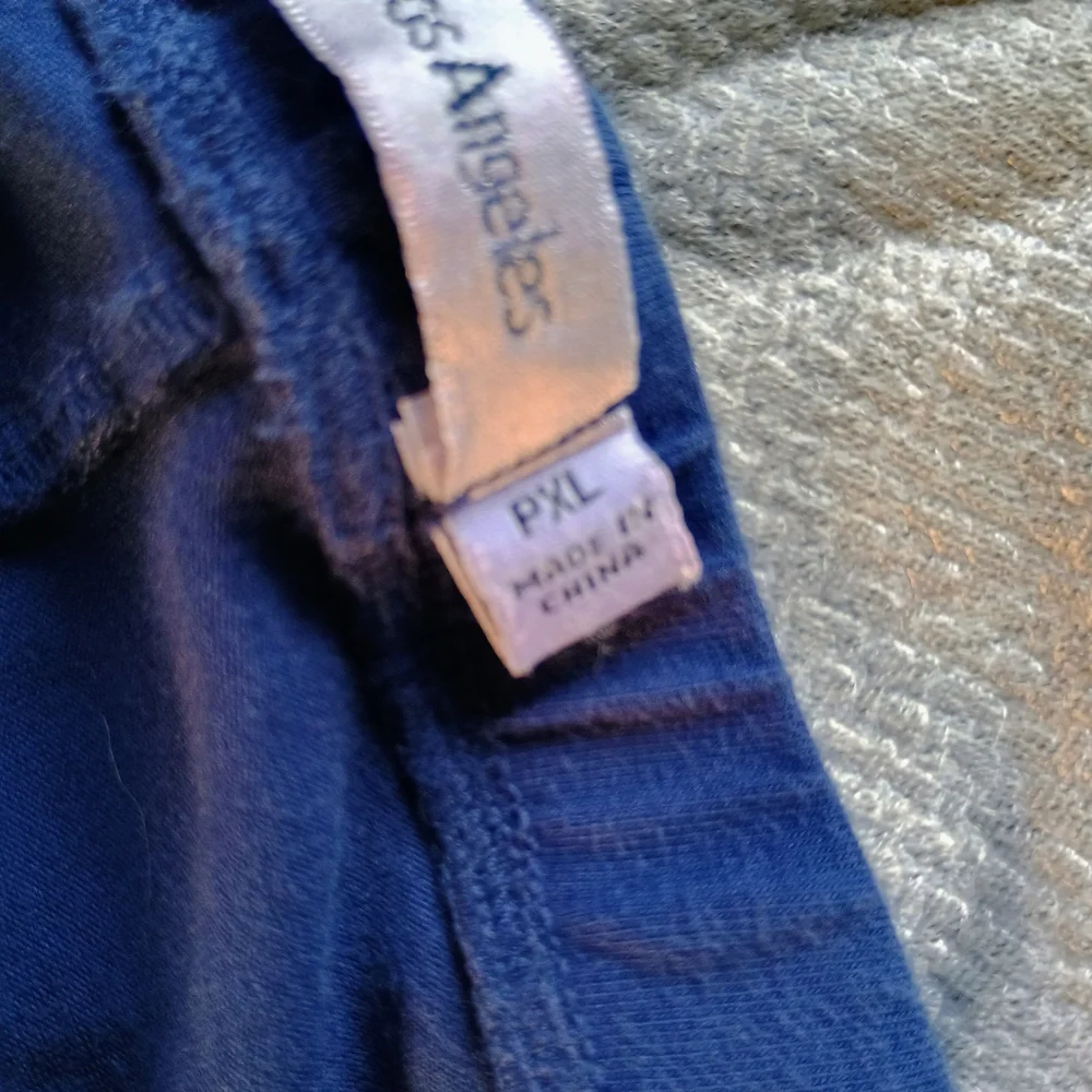 Johnny Was Blue Leggings with Pink Floral Embroidery Sz PXL - Picture 6 of 9